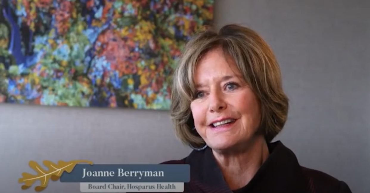 Joanne Berryman in video for Hosparus Health explains why she believes in Hosparus Health's mission, and how they can help anyone in the community dealing with serious illness.